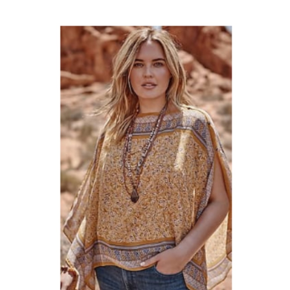 J Jill Mixed Print Two-Way Poncho